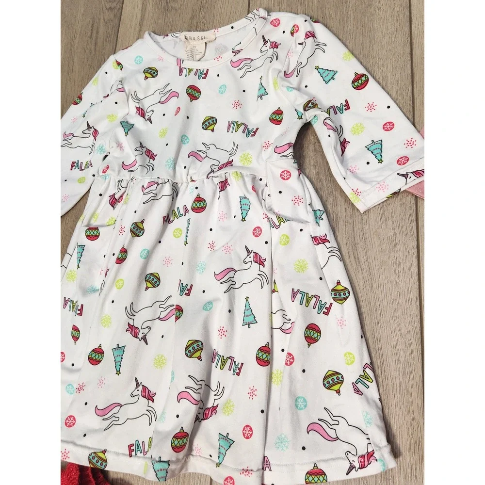 Girls 3T Holiday Dress Bundle 4pc Christmas Winter Casual Stretchy